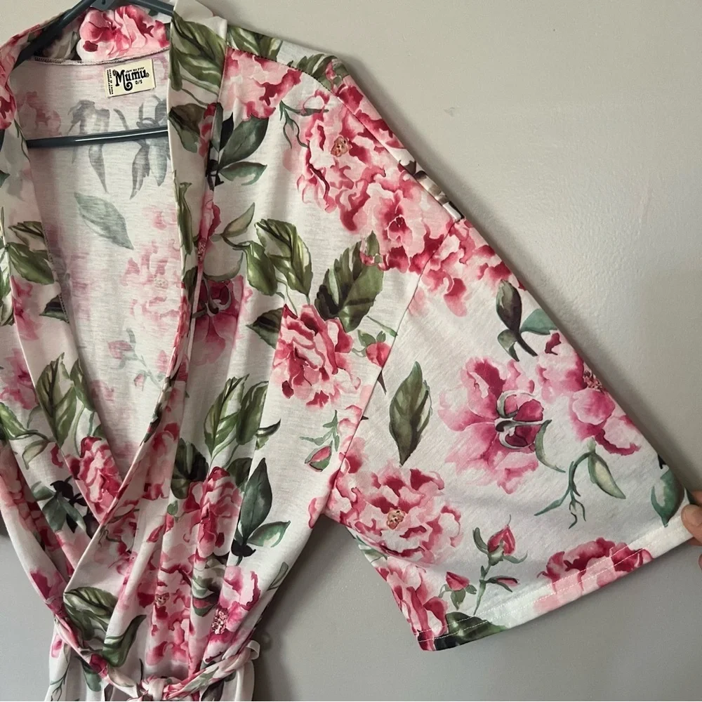 Show Me Your Mumu Floral Robe Feminine Knee Length Belted